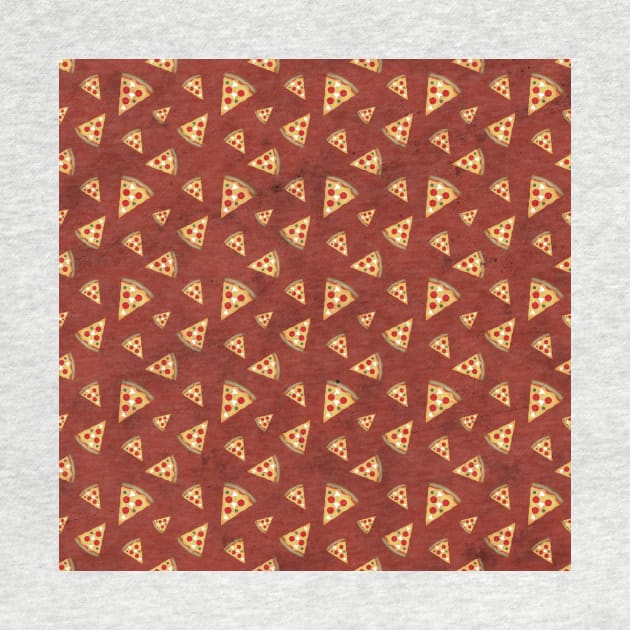 Cool pizza slices vintage red pattern by PLdesign